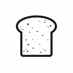 Black Line Art Bread Slice with Seeds