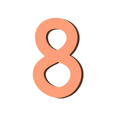 number eight on white background