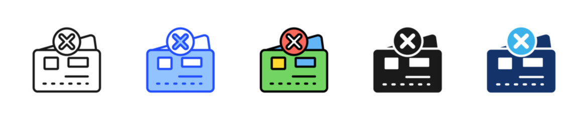 Failed Transaction Icon Collection With Multiple Styles