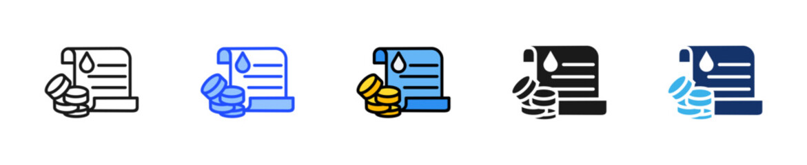 Bill Payment Icon Collection With Multiple Styles