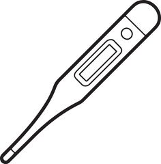 Digital thermometer icon for health and medical use