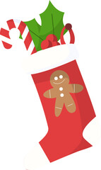 Fototapeta premium Illustration of Stocking Stuffer with Candy Cane