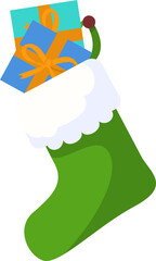 Christmas Stocking with Gifts Illustration