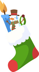 Fototapeta premium Snowman in Christmas Stocking