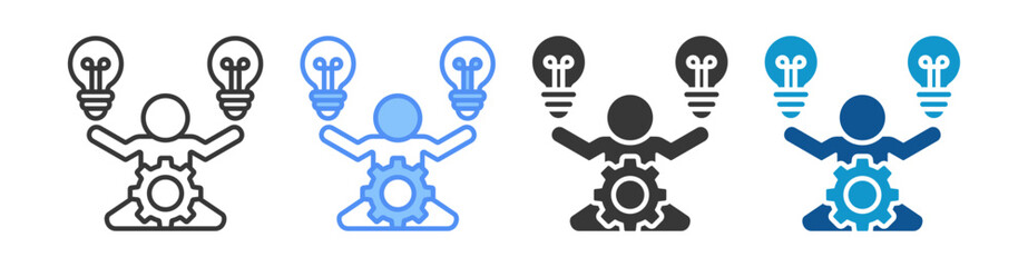 Self Development Icon Set Multiple Style Collection