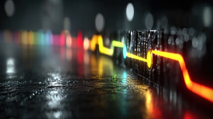 Abstract illustration of a colorful glowing line, representing data transmission in a digital world