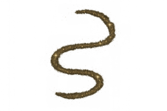 Golden glitter dust trail creating a dynamic path on transparent background, shiny particle effect, elegant magic stroke