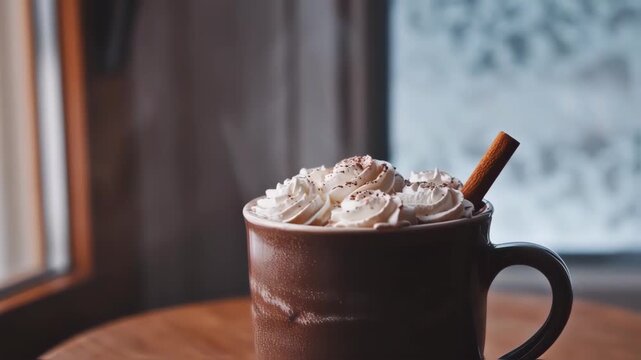cup of hot chocolate with cream