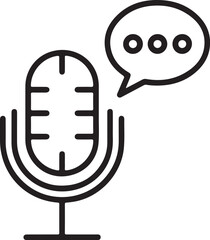Microphone with speech bubble icon for audio recording