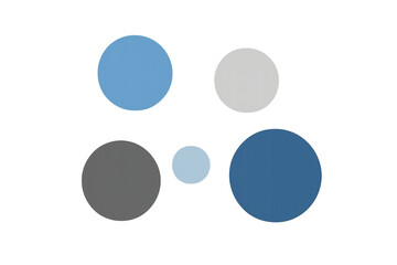 Abstract geometric circles creating a dynamic logo design, blue and gray modern graphic element on transparent background