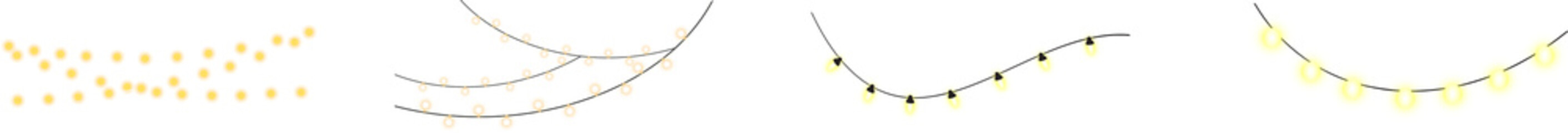 Hanging Light Bulb Decoration glowing colorful hanging lights in seamless pattern on white background lights string set for holiday decoration. Colorful festive glowing PNG