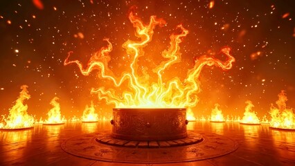 Indoor ancient style sacrificial ceremony scene