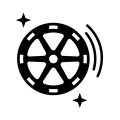 Obraz premium Spinning wheel of fortune vector illustration with star effects for game design and casino promotion uses icon