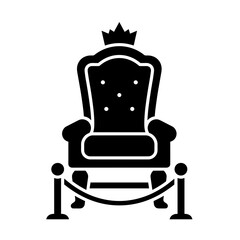 Fototapeta premium Royal throne king queen chair monarchy coronation medieval power symbol authority leadership vector icon