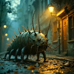 Strange creatures on retro streets