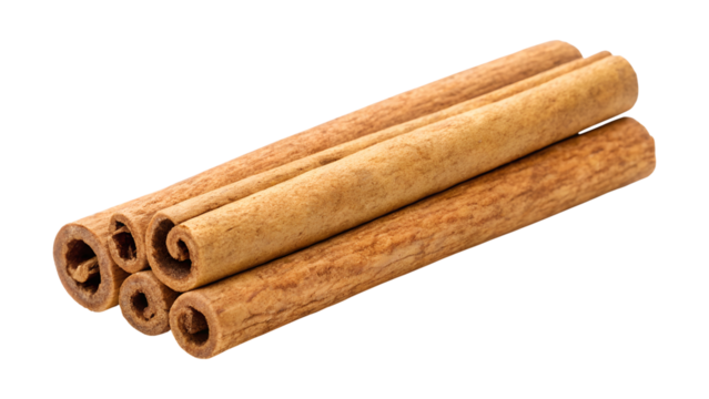 Cinnamon sticks isolated on transparent background