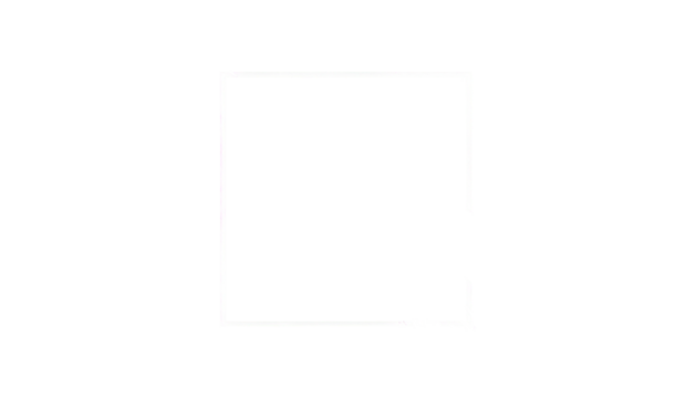 White square outline with a break in the right side, set against a stark black background