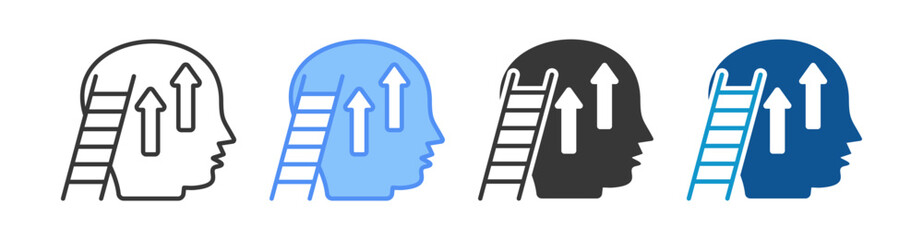 Personal Growth Icon Set Multiple Style Collection