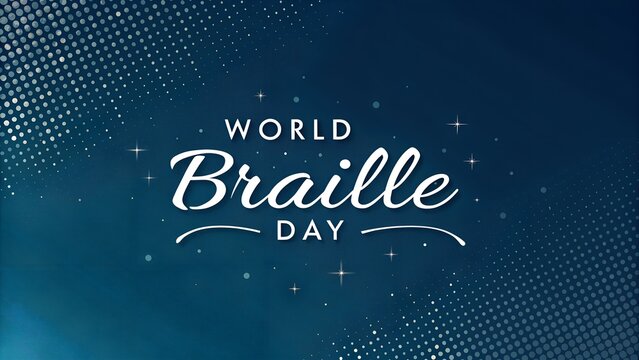 World braille day celebration with starry background - Powered by Adobe
