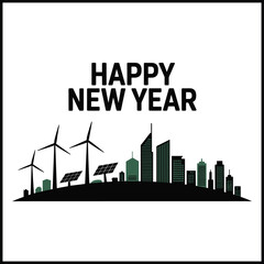 Fototapeta premium Eco-City Welcomes the New Year 
