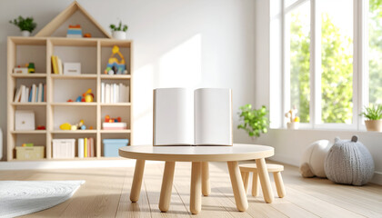 Blank Book Mockup in a Playroom  Invite Imagination and Learning