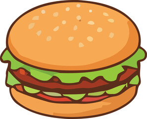 hamburger on white background