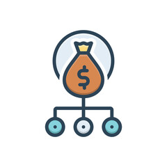Color illustration icon for industry diversification