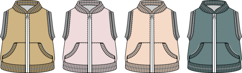 Colorful Fleece Vest Mockups Essential Design Templates for Fashion Apparel © Ayesha