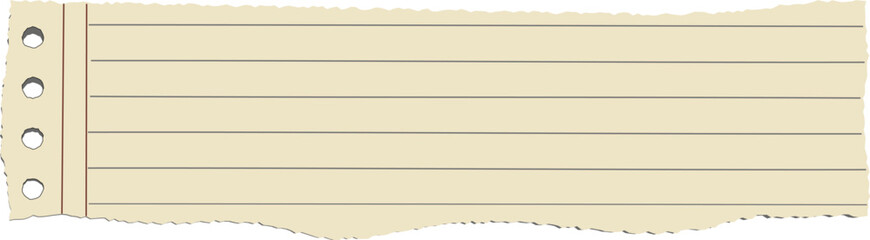 Vintage Lined Paper Ripped Notebook Page Template with vector illustration