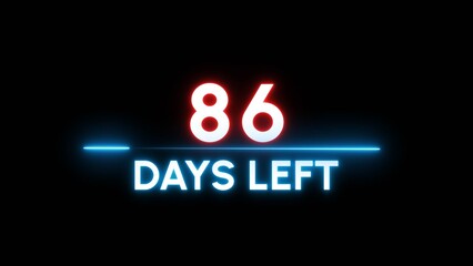 86 Days left Countdown number illustration. 