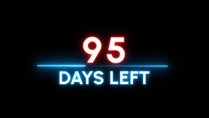 95 Days left Countdown number illustration. 