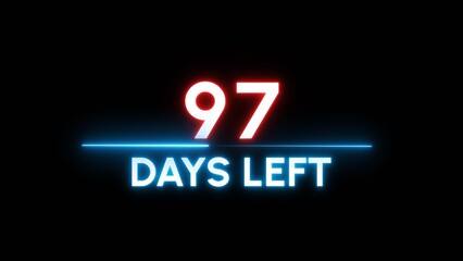 97 Days left Countdown number illustration. 
