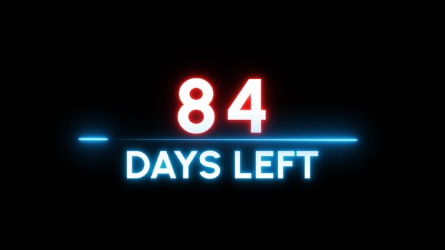 84 Days left Countdown number illustration. 