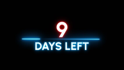 9 Days left Countdown number illustration. 