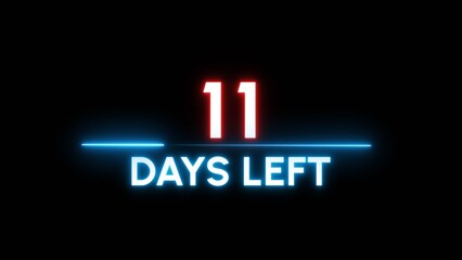 11 Days left Countdown number illustration. 