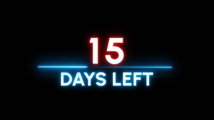 15 Days left Countdown number illustration. 