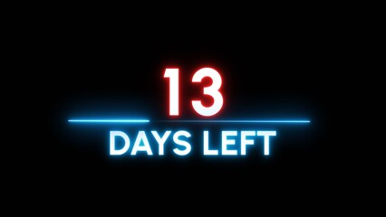 13 Days left Countdown number illustration. 