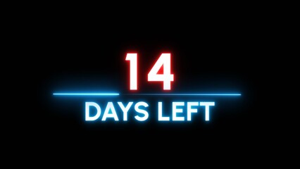 14 Days left Countdown number illustration. 