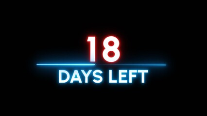 18 Days left Countdown number illustration. 