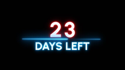 23 Days left Countdown number illustration. 