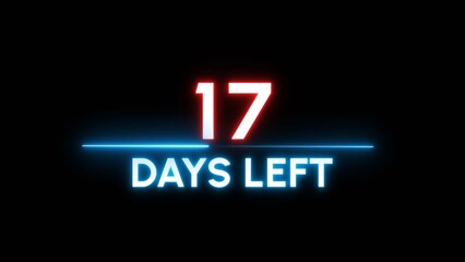 17 Days left Countdown number illustration. 