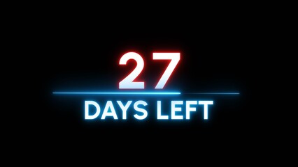 27 Days left Countdown number illustration. 