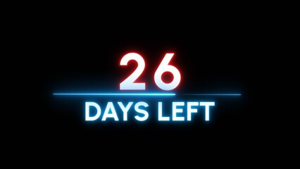 26 Days left Countdown number illustration. 