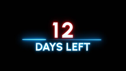 12 Days left Countdown number illustration. 