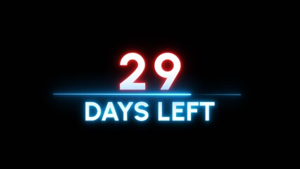 29 Days left Countdown number illustration. 