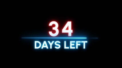 34 Days left Countdown number illustration. 