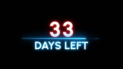 33 Days left Countdown number illustration. 