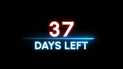 37 Days left Countdown number illustration. 