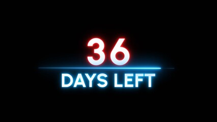 36 Days left Countdown number illustration. 
