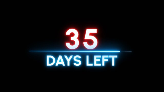 35 Days left Countdown number illustration. 